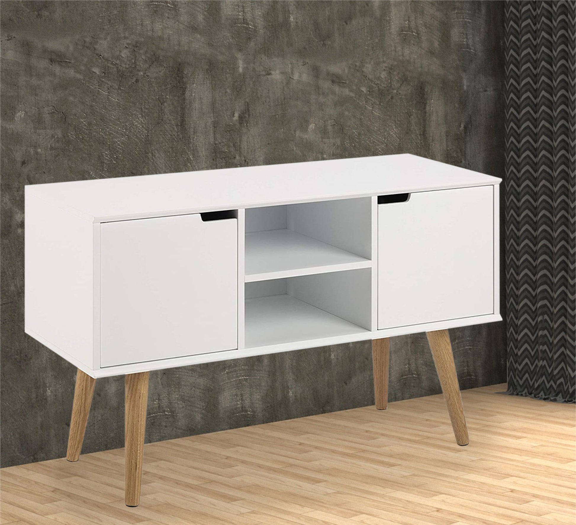 a-white-storage-unit-with-two-leaves-right-and-left-and-an-open-shelf-in-the-middle-furniture-vitrine-furniture-264498.jpg بوفيه 40X100 سم - الصورة 1